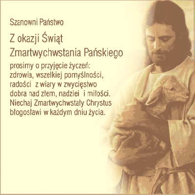 Jezus z barankiem i życzeniami